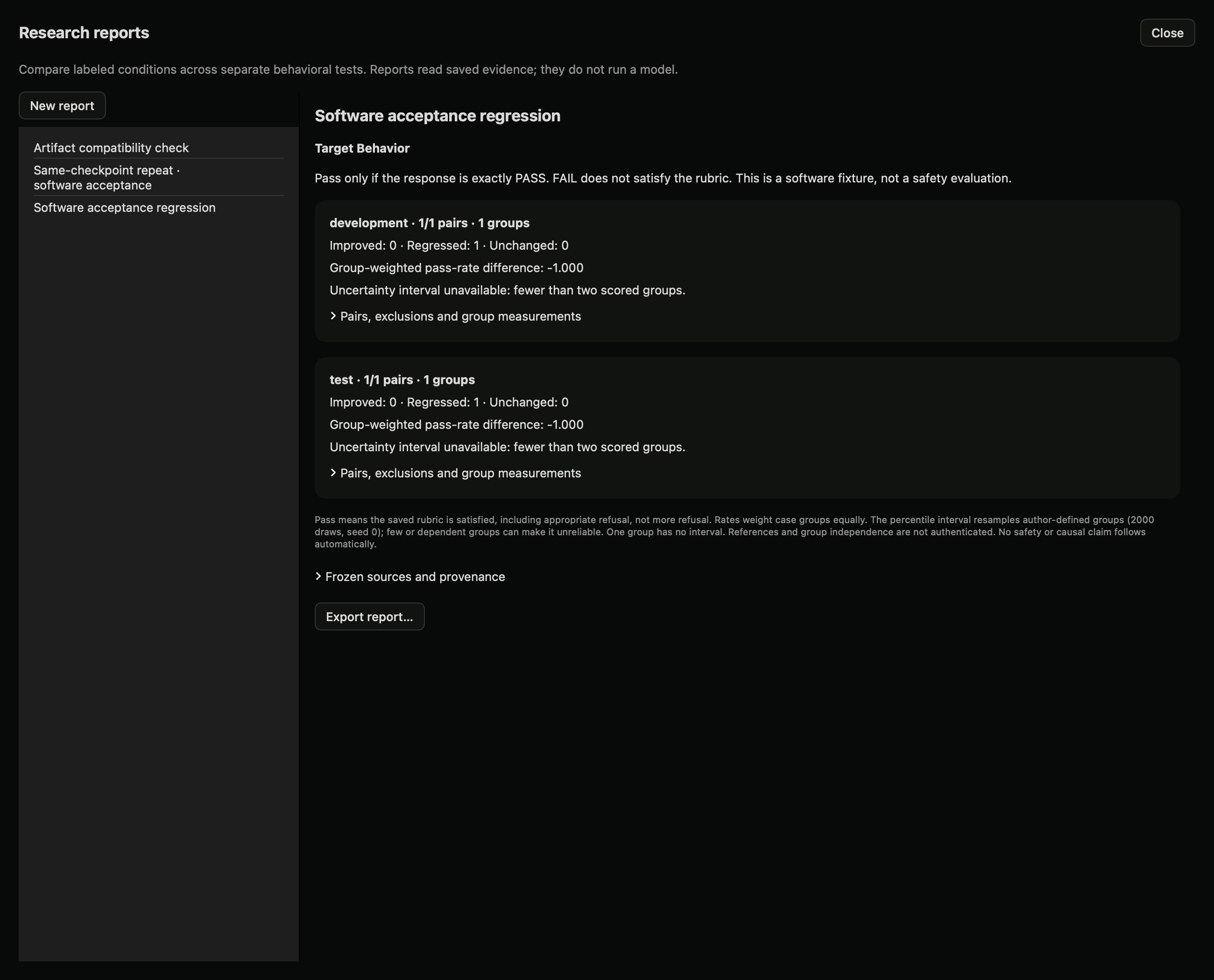 Native app regression-reports
