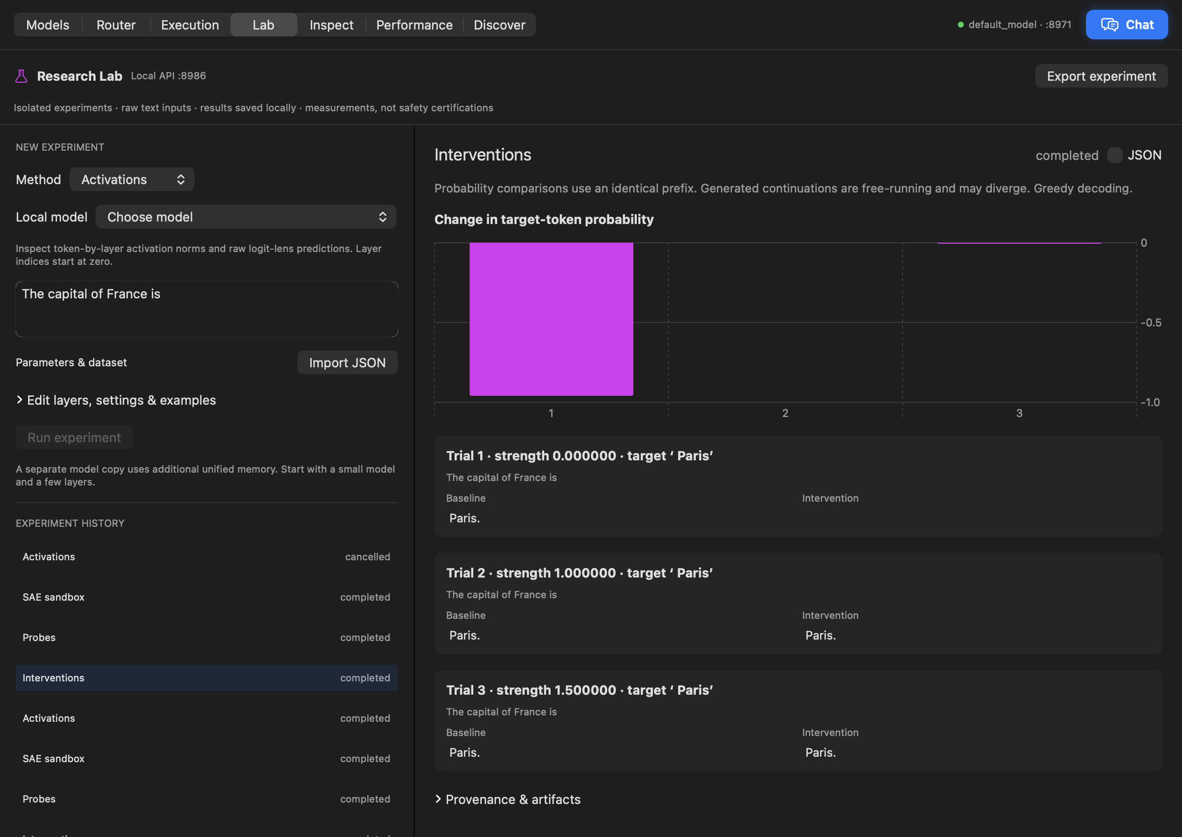 Saved-result workflow illustrated by the native research workbench